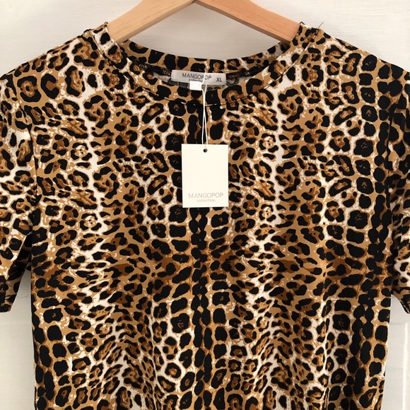 Leopard print bodysuit dress shirt - Picture 2 of 7